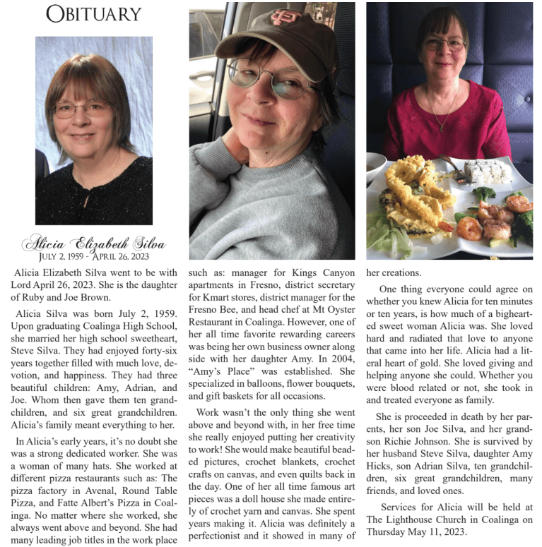 Obituaries Coalinga Press